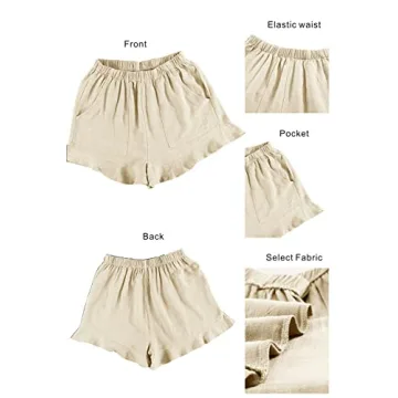 Mosucoirl Women's Comfy Cotton Summer Shorts with Pockets