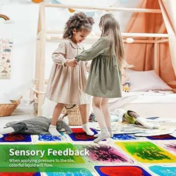 LONGKING Colorful 12" Liquid Floor Tiles for Kids Playrooms