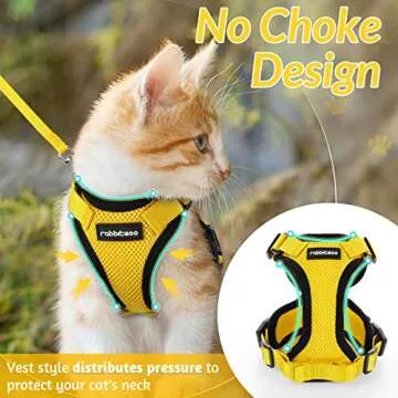 Safe Rabbitgoo Cat Harness & Leash for Outdoor Adventures