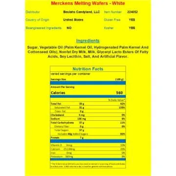 Merckens Coating Melting Wafers Chocolate White 10 pounds