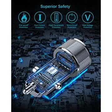 iPhone Car Charger[Apple MFi Certified], YEONPHOM Fast Car Charger for iPhone 14 13 12 Pro Max/Mini/11/XR/XS MAX/X,PD 20W&QC3.0 Dual Port USB C Car Phone Charger Adapter with Type C to Lightning Cable