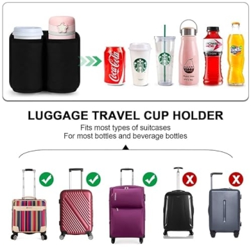 Accmor Universal Cup Holder for Luggage - Travel Hands-Free