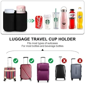 Accmor Universal Cup Holder for Luggage - Travel Hands-Free