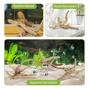 Tfwadmx Aquarium Driftwood, 7-11" Spider Wood Sinkable Driftwood for Fish Tank Decorations Natural B...