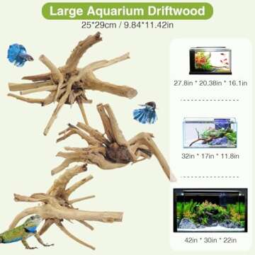 Tfwadmx 7-11" Spider Wood Driftwood for Fish Tanks