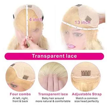 AILICEEHR 613 Lace Front Wig Human Hair 13x4 HD Lace Front Wigs Human Hair Blonde Frontal Wig Pre Plucked With Baby Hair Body Wave Glueless Human Hair Wigs For Black Women 180% Density 26 Inch Wig