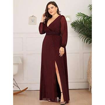 Ever-Pretty Plus Size Glitter A Line Formal Evening Dress