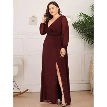 Ever-Pretty Plus Size Glitter A Line Formal Evening Dress