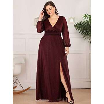 Ever-Pretty Plus Size Glitter A Line Formal Evening Dress