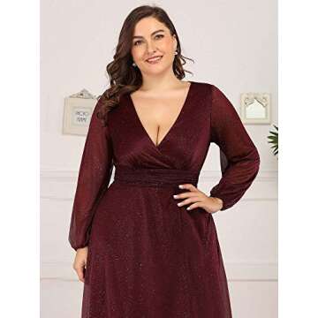 Ever-Pretty Plus Size Glitter A Line Formal Evening Dress