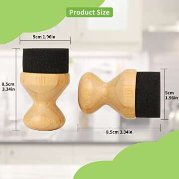 DEBETOOL 2Pack Cutting Board Oil Wax Applicator for Food Grade Mineral Oil Board - Natural Bamboo Ap...