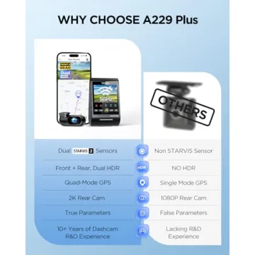 VIOFO A229 Plus Dash Cam - Dual Front & Rear 1440P