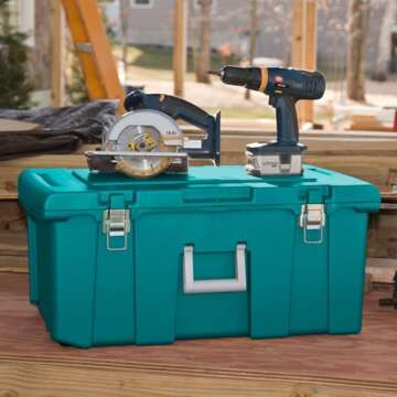 Sterilite Wheeled Footlocker with Lock & Handle - Teal