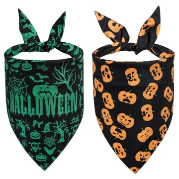 Duuclume Adjustable Halloween Christmas Dog Bandana Set