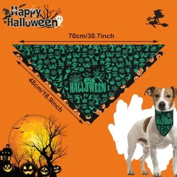 Duuclume Adjustable Halloween Christmas Dog Bandana Set