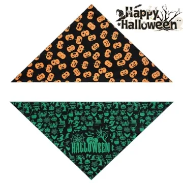 Duuclume Adjustable Halloween Christmas Dog Bandana Set