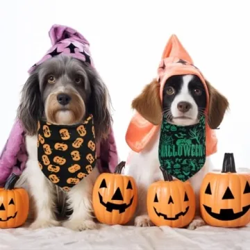 Duuclume Adjustable Halloween Christmas Dog Bandana Set