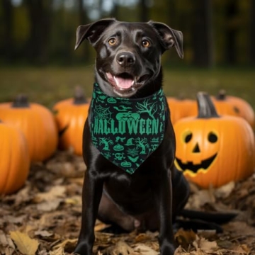 Duuclume Adjustable Halloween Christmas Dog Bandana Set