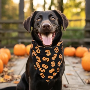 Duuclume Adjustable Halloween Christmas Dog Bandana Set