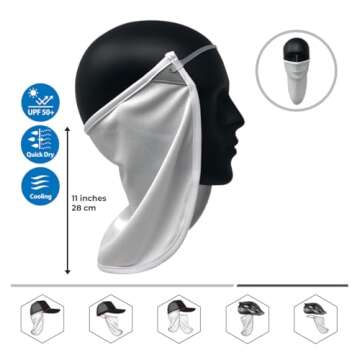 CoolNES - UV Sun Protection Neck Drape Adjustable Multifunctional 2 in 1 Face Covering for Outdoor F...