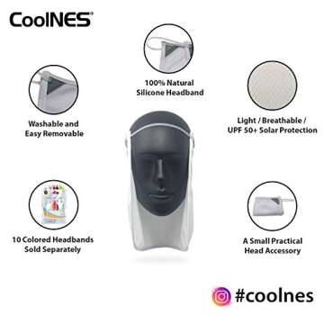 CoolNES - UV Sun Protection Neck Drape Adjustable Multifunctional 2 in 1 Face Covering for Outdoor Fishing - Unisex White