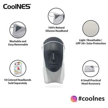 CoolNES - UV Sun Protection Neck Drape Adjustable Multifunctional 2 in 1 Face Covering for Outdoor Fishing - Unisex White