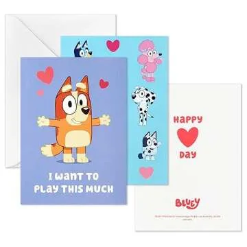 Hallmark Bluey Valentine Cards for Kids with Stickers