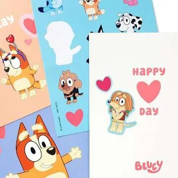 Hallmark Bluey Valentine Cards for Kids with Stickers