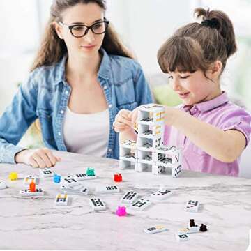 Smilejoy Mexican Train Dominoes Set for Fun Family Games