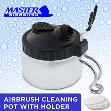 Master Airbrush Deluxe Airbrush 3 in 1 Cleaning Pot with Holder; Cleans Airbrush, Holds Airbrush, Co...