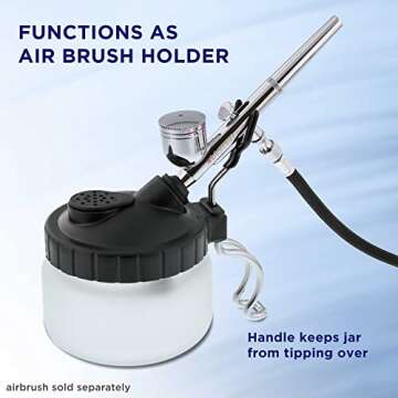 Master Airbrush Deluxe Airbrush 3 in 1 Cleaning Pot with Holder; Cleans Airbrush, Holds Airbrush, Color Palette Lid, Filters