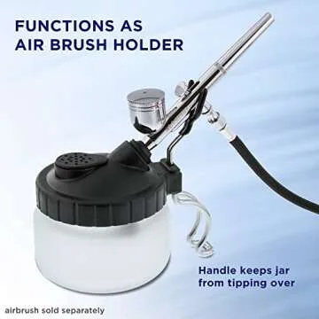 Master Airbrush Deluxe Airbrush 3 in 1 Cleaning Pot with Holder; Cleans Airbrush, Holds Airbrush, Color Palette Lid, Filters