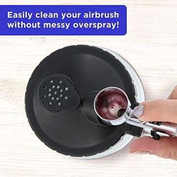 Master Airbrush Deluxe Airbrush 3 in 1 Cleaning Pot with Holder; Cleans Airbrush, Holds Airbrush, Color Palette Lid, Filters