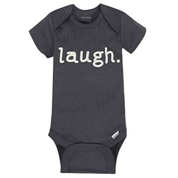 Onesies Brand Baby 8-Pack Short Sleeve Mix & Match Bodysuits, Play Smile & Hug Neutrals, 3-6 Months