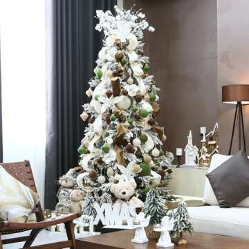 Sea Team 25-Pack Flocked Velvet Christmas Tree Ball Ornaments Set, Decorative Hanging Baubles, Shatterproof Plastic Decorations for Xmas Tree, Wreath, Garland, 60mm/2.36 Inches, Prairie Fall