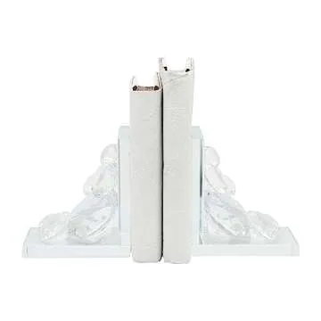 Sagebrook Home Crystal Diamonds Decorative Bookends, Set of 2, Home or Office Décor, Clear and Frosted 12 L x 4.5 W x 7 H Inches