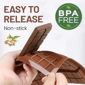 Amorpelos Chocolate Bar Mold Chocolate Bar Mold Deep Dubai Thick Chocolate Bar Mold for Stuffed Bar Silicone Chocolate Mold for Filling Knafeh Pistachio Chocolate Bar Mold (5 snap+10 snap)