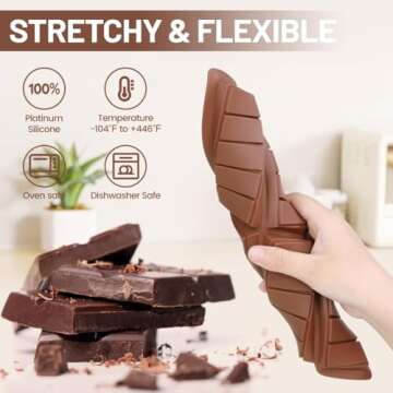 Amorpelos Chocolate Bar Mold Chocolate Bar Mold Deep Dubai Thick Chocolate Bar Mold for Stuffed Bar Silicone Chocolate Mold for Filling Knafeh Pistachio Chocolate Bar Mold (5 snap+10 snap)