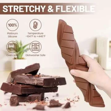 Amorpelos Chocolate Bar Mold Chocolate Bar Mold Deep Dubai Thick Chocolate Bar Mold for Stuffed Bar Silicone Chocolate Mold for Filling Knafeh Pistachio Chocolate Bar Mold (5 snap+10 snap)