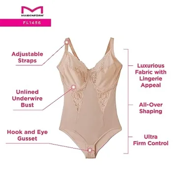 Maidenform Shapewear Bodysuit with Built-in Bra FL1456