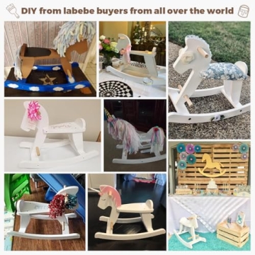 labebe Wooden Rocking Horse for Kids 18 Months Up
