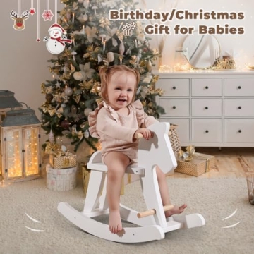 labebe Wooden Rocking Horse for Kids 18 Months Up