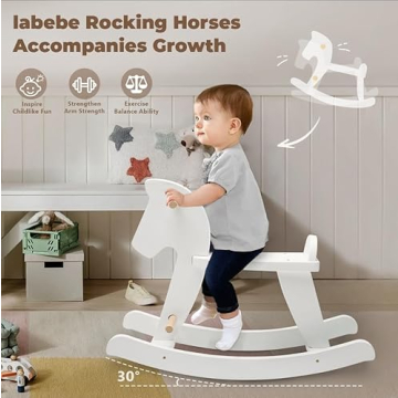 labebe Wooden Rocking Horse for Kids 18 Months Up
