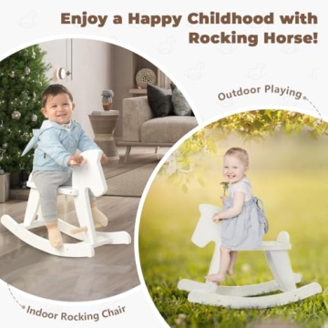 labebe Wooden Rocking Horse for Kids 18 Months Up