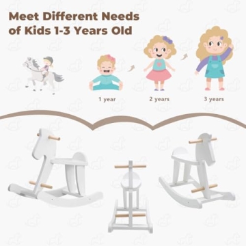 labebe Wooden Rocking Horse for Kids 18 Months Up