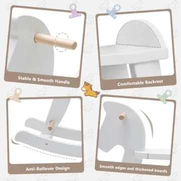 labebe Wooden Rocking Horse for Kids 18 Months Up