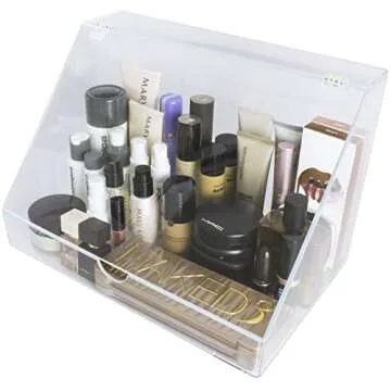 Stylish Sorbus Acrylic Makeup Organizer with Slanted Lid