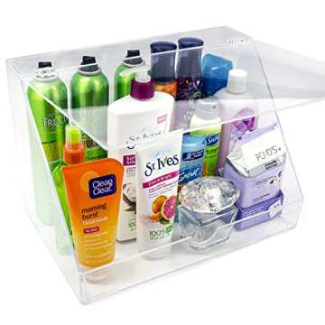 Stylish Sorbus Acrylic Makeup Organizer with Slanted Lid