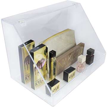 Stylish Sorbus Acrylic Makeup Organizer with Slanted Lid