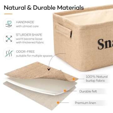 FLINKYE Snack Storage Baskets - Stylish Organizer for Home